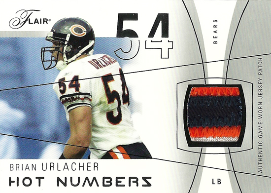 2004-Flair-Hot-Numbers-Game-Worn-Jersey-Brian-Urlacher-Card
