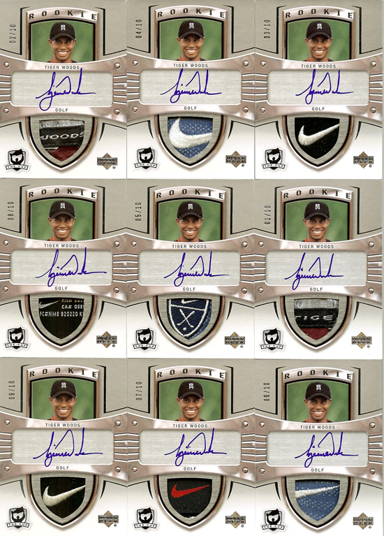 2009-10-NHL-The-Cup-Tiger-Woods-Autograph-Patch-Retro-Rookie-Cards