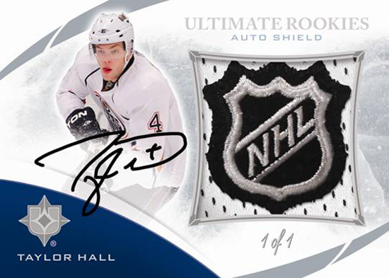 2010-11-NHL-Ultimate-Rookies-Auto-Shield-Taylor-Hall