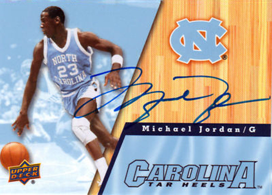 michael jordan tar heels card