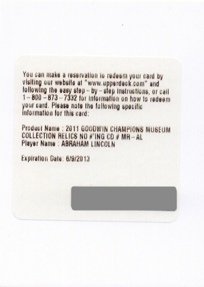 2011-Goodwin-Champions-Museum-Relic-Redemption-Abraham-Lincoln