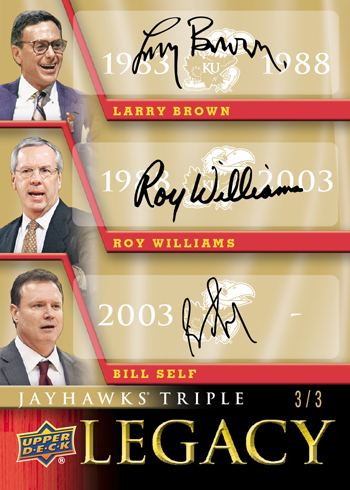 2013-Upper-Deck-University-of-Kansas-Jayhawks-Triple-Legacy-Autograph-Card-Self-Williams-Brown