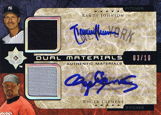 2015-Baseball-Hall-of-Fame-Randy-Johnson-Upper-Deck-Roger-Clemens-Dual-Autograph-Card