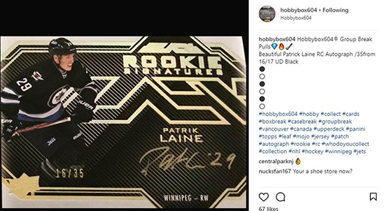 2016-17-Upper-Deck-UD-Black-NHL-Patrik-Laine-Autograph-Card-Pulled