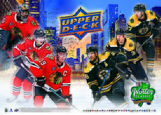 2019 Upper Deck Boston Bruins Chicago Blackhawks Notre Dame Winter Classic Poster