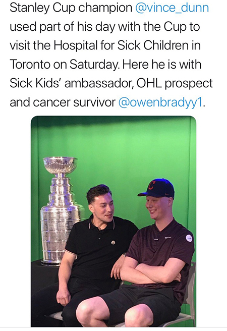 stanley cup visit vince dunn owen brady