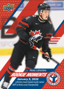 Alexis Lafreniere NHCD Rookie Moments Card