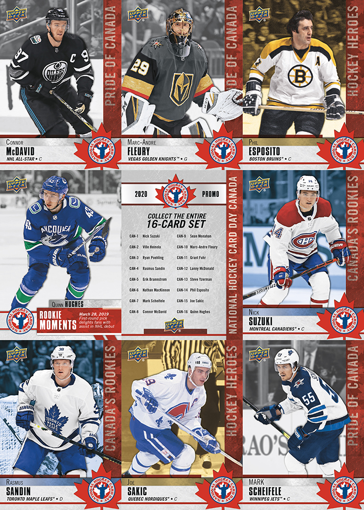 2020 National Hockey Card Day 9 Card Sheets Canada