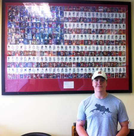 Doc-Jacobs-Smiles-In-Front-of-Cards-Stripes-Upper-Deck-Headquarters