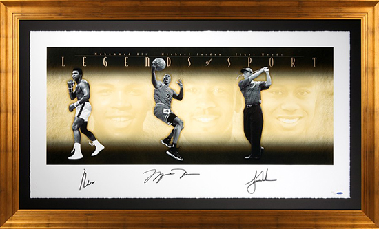 Group-Gift-Idea-Dad-Father-Upper-Deck-Authenticated-Autographed-Tiger-Woods-Ali-Michael-Jordan-Side