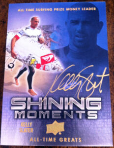 Kelly Slater shining through autograph all time greats