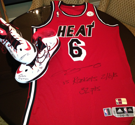 LeBron-James-Signing-3-7-13-Game-Worn-Jersey-Shoes-UDA
