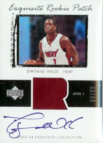 Miami-Heat-2003-04-Basketball-Exquisite-Collection-Rookie-Autograph-Patch-Dwyane-Wade Miami Heat Dwyane Wade Exquisite Rookie