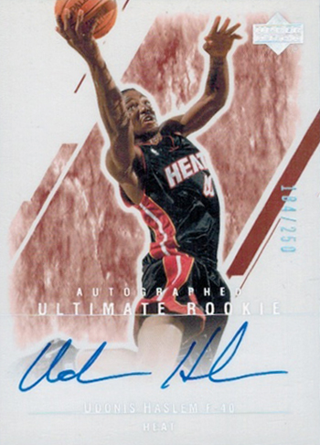 Miami-Heat-2003-04-Basketball-Ultimate-Collection-Rookie-Autograph-Udonis-Haslem-Card Miami Heat Rookie Card Udonis Haslem