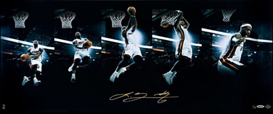 Miami-Heat-2012-Art-of-the-Dunk-LeBron-James-Signed-Photo-Basketball-Upper-Deck-Authenticated Art of the Dunk LeBron James