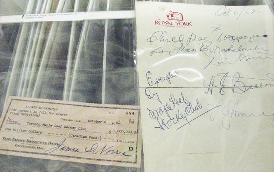 Upper-Deck-Blog-Hockey-Hall-of-Fame-Frank-Mahovlich-Blackhawks-Deal-Check Upper-Deck-Blog-Hockey-Hall-of-Fame-Frank-Mahovlich-Blackhawks-Deal-Check