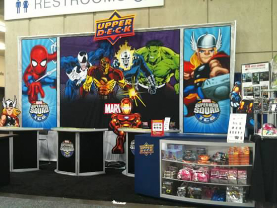 Empty Upper Deck booth Comic-Con 2012
