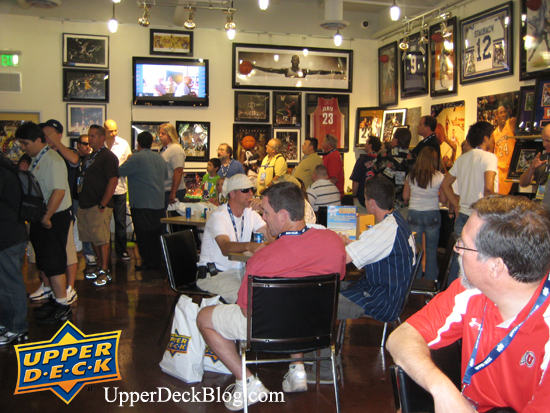 friday-1 Upper Deck Diamond Club members take in all the amazing items available at the Upper Deck Retail Store in Huntington Beach, CA.