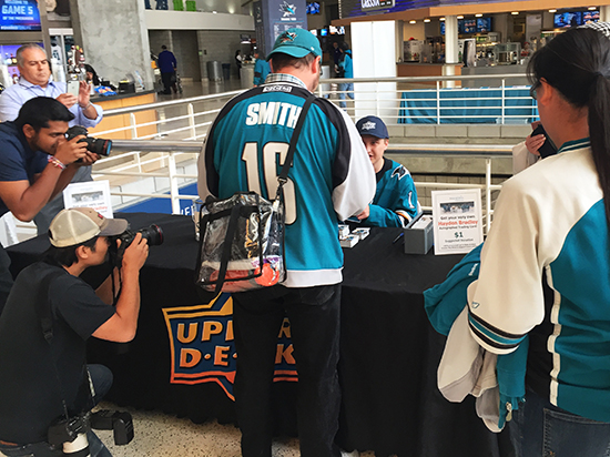 upper-deck-san-jose-sharks-hayden-bradley-young-guns-rookie-card-reveal-autograph-signing