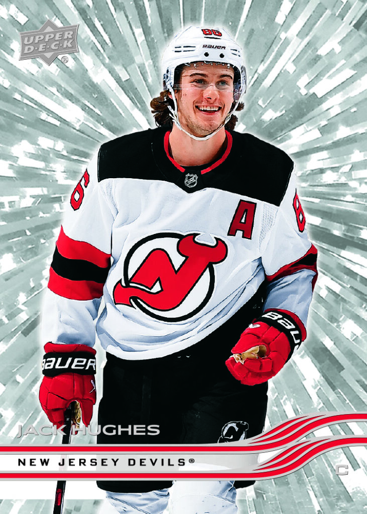 Outburst featuring Jack Hughes in 2025-26 Upper Deck Series 2