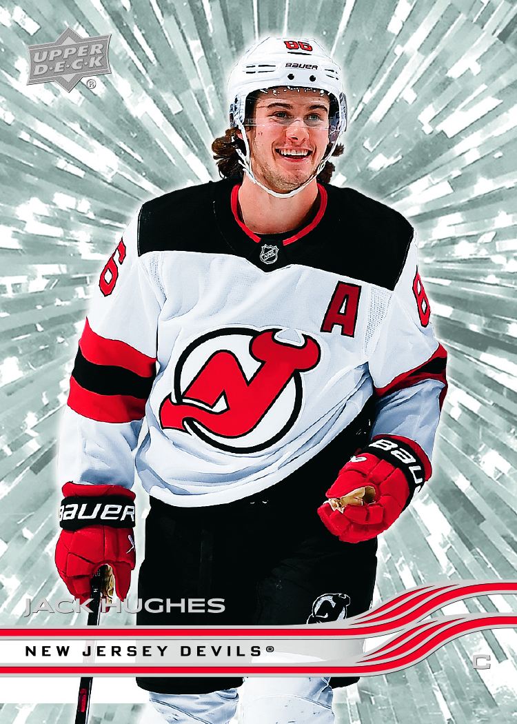 Outburst featuring Jack Hughes in 2025-26 Upper Deck Series 2