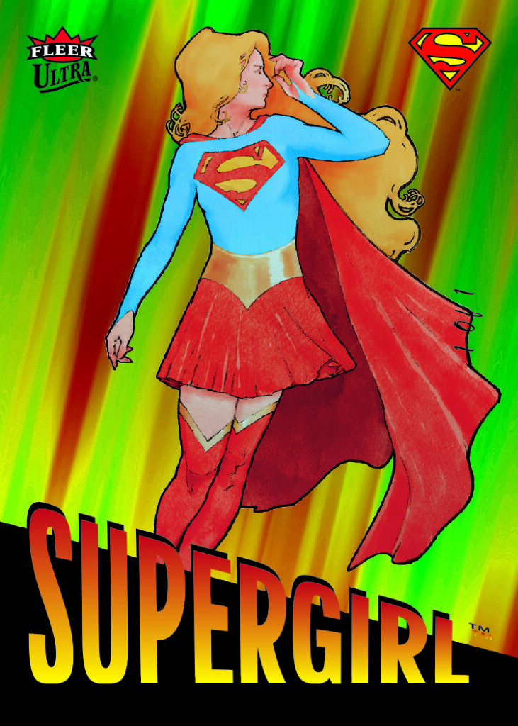 '95 Retro Color Black Card featuring Supergirl in Fleer Ultra Superman