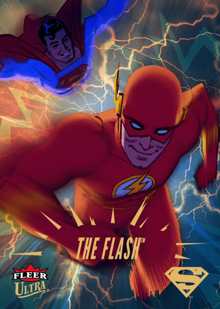 Base Set Gold Spectrum Card featuring The Flash in Fleer Ultra Superman