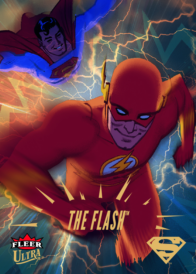 Base Set Gold Spectrum Card featuring The Flash in Fleer Ultra Superman