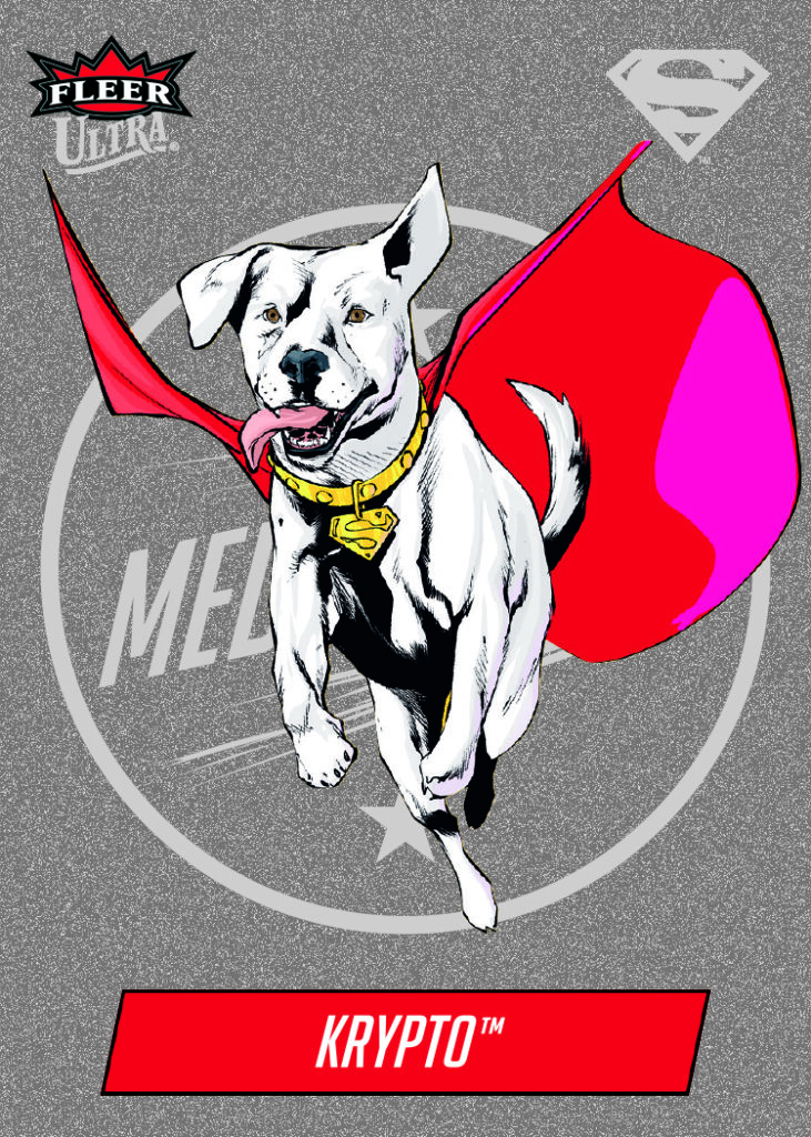 Medallions Card featuring Krypto in Fleer Ultra Superman