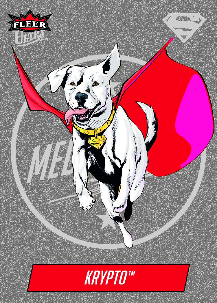 Medallions Card featuring Krypto in Fleer Ultra Superman