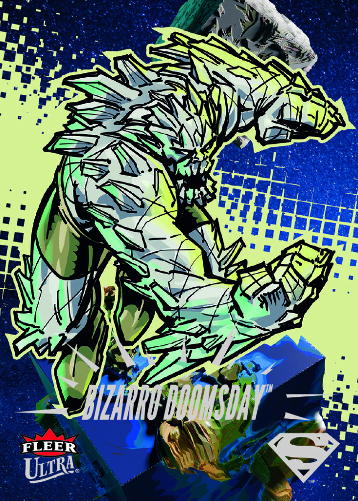 Bizzaro Variant Card featuring Doomsday in Fleer Ultra Superman