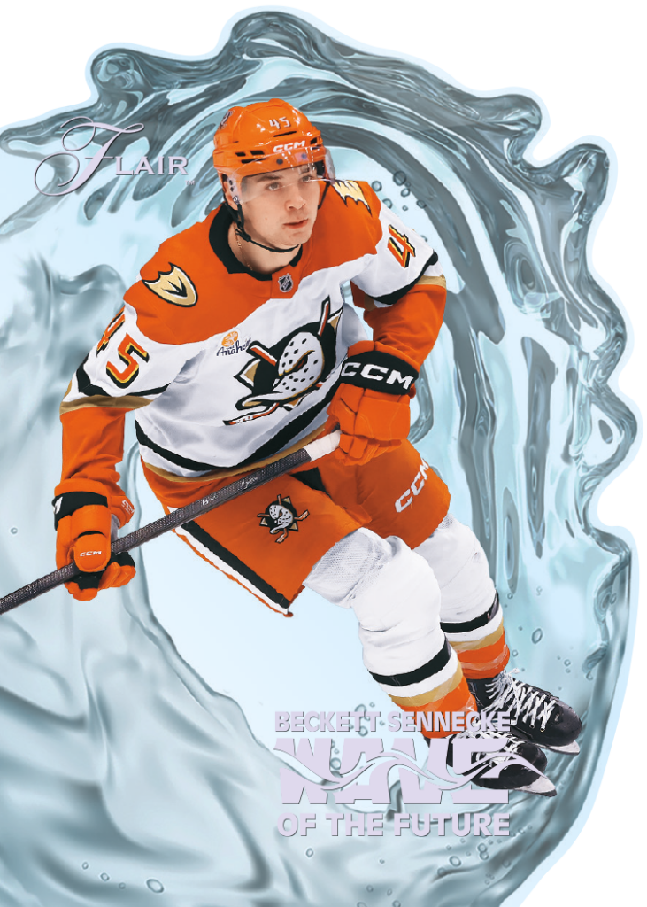 Wave of the Future Card featuring Beckett Sennecke in 2025-26 Flair Hockey