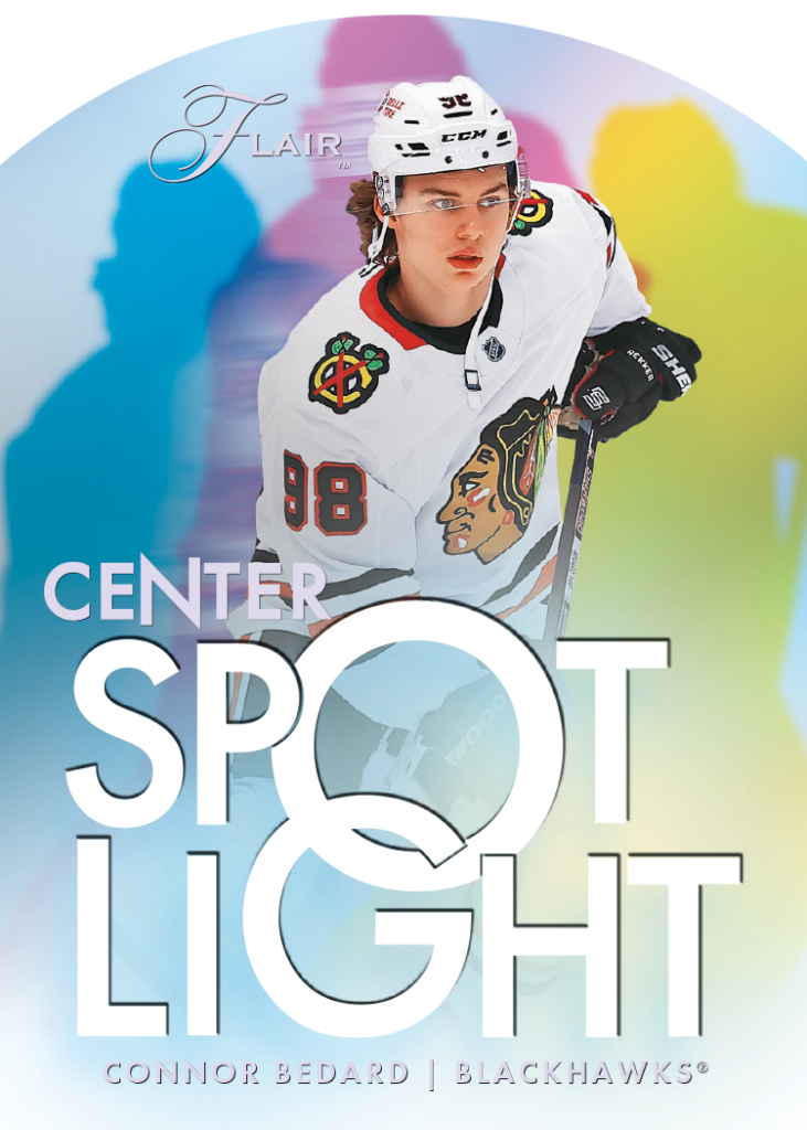 Center Spotlight Card featuring Connor Bedard in 2025-26 Flair Hockey