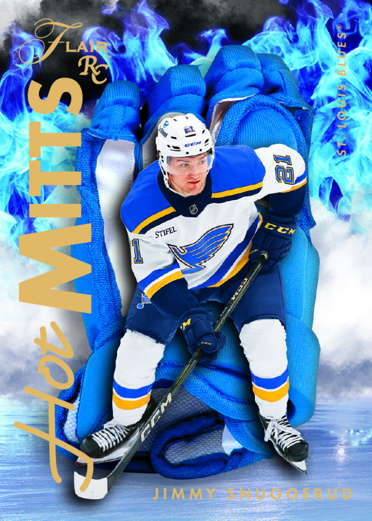 Hot Mitts Card featuring Jimmy Snuggerud in 2025-26 Flair Hockey