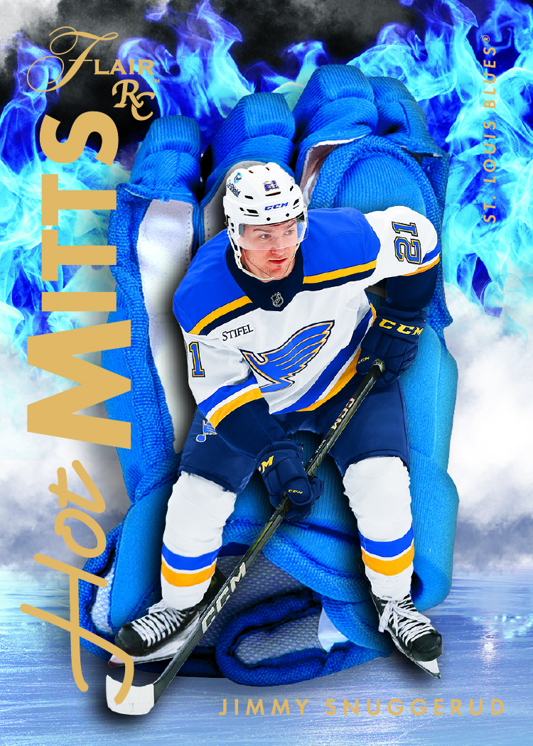 Hot Mitts Card featuring Jimmy Snuggerud in 2025-26 Flair Hockey