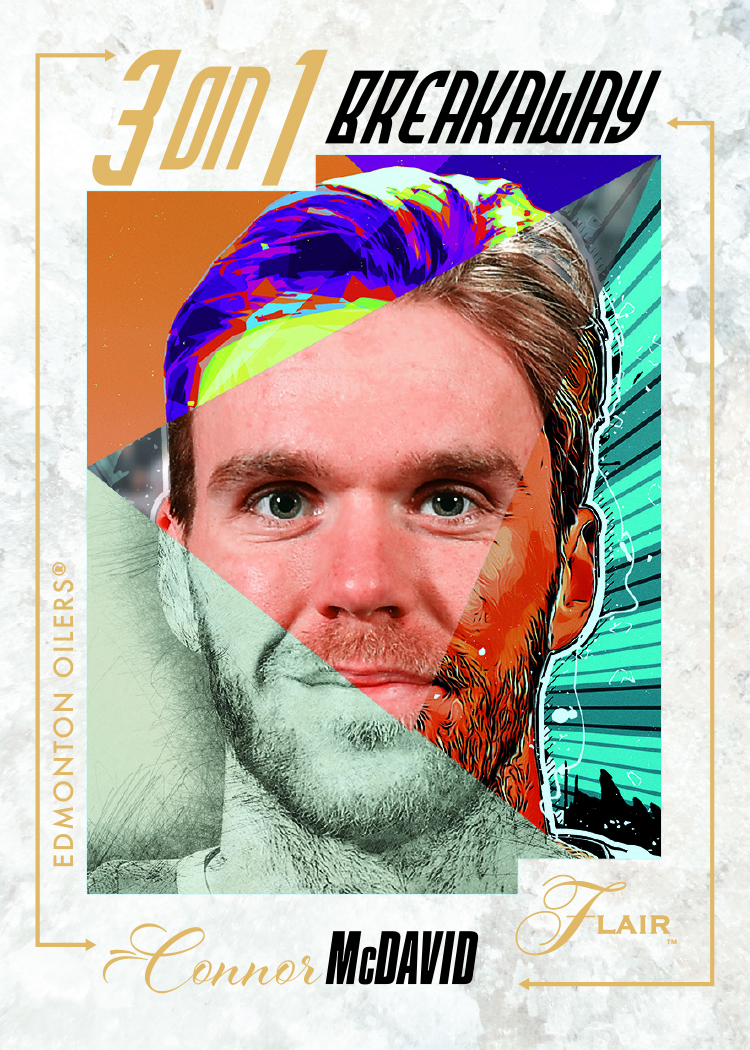 3-on-1 Breakaway Card featuring Connor McDavid in 2025-26 Flair Hockey