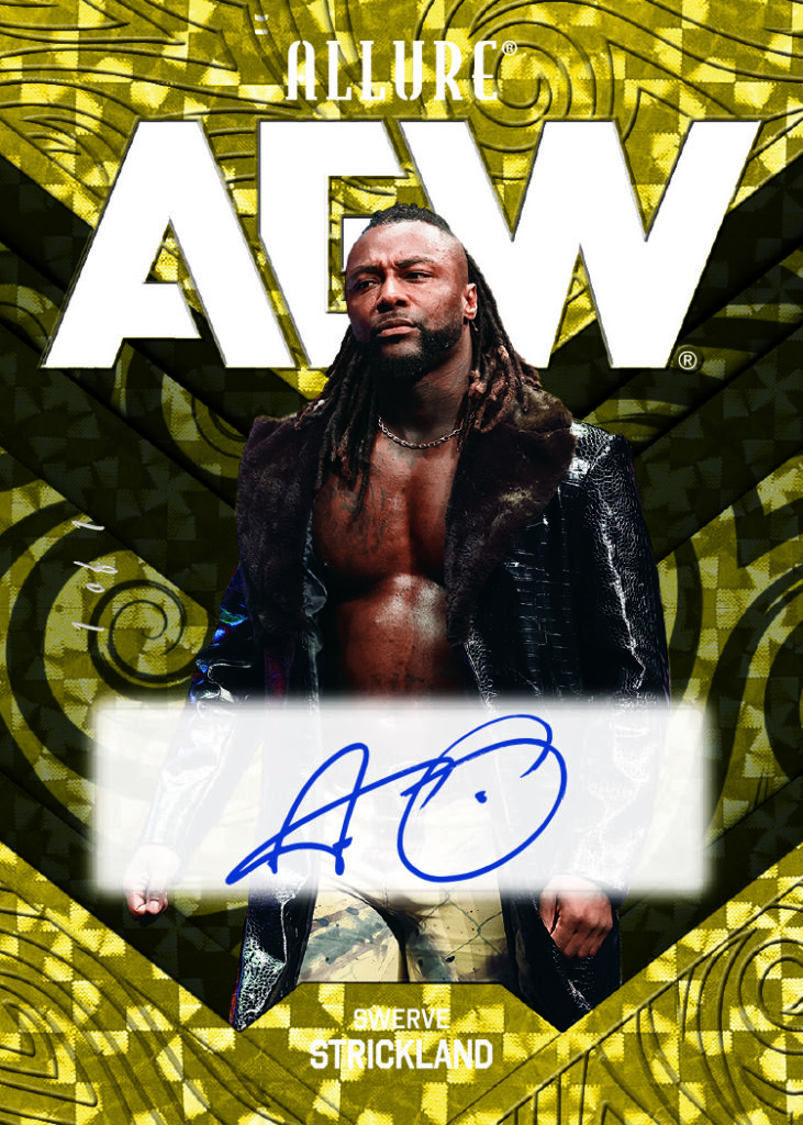 Base Set Golden Treasures Autograph Card featuring Swerve Strickland in 2026 AEW Allure