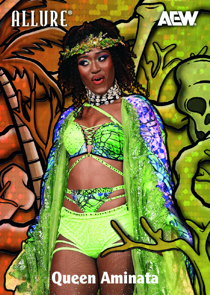 Color Flow Orange-Yellow Spectrum Card featuring Queen Aminata in 2026 AEW Allure