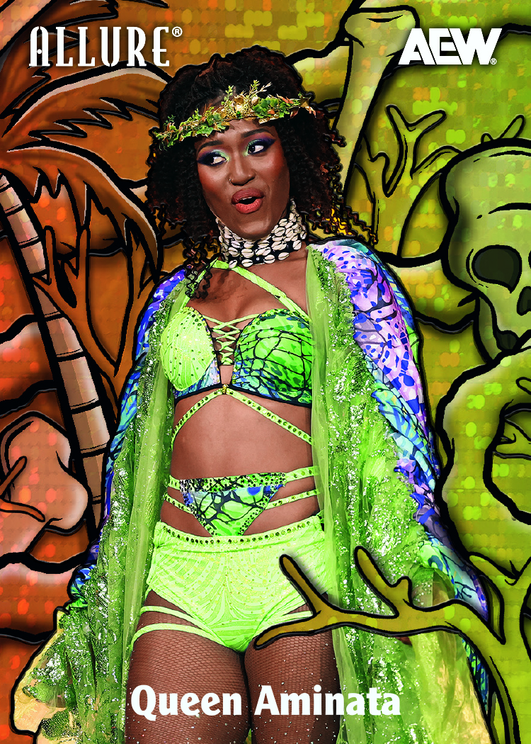 Color Flow Orange-Yellow Spectrum Card featuring Queen Aminata in 2026 AEW Allure