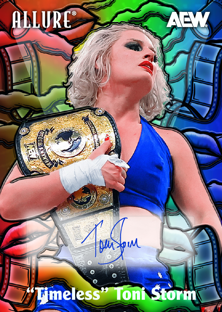 Color Flow Full Rainbow Autograph Card featuring Toni Storm in 2026 AEW Allure