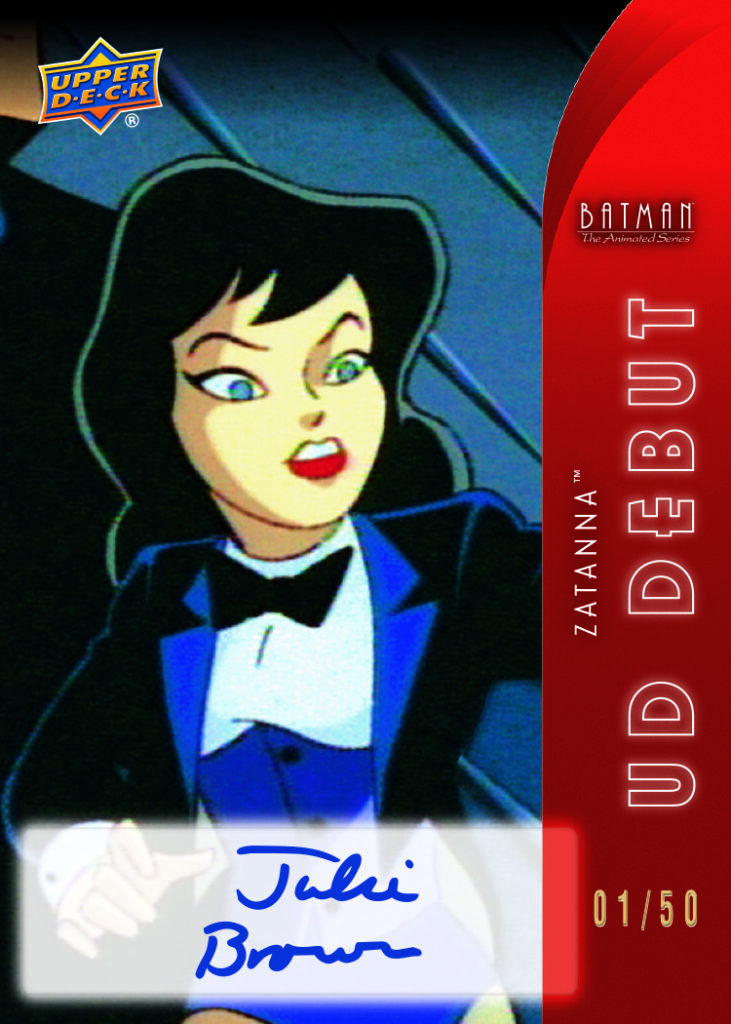 UD Debut Red Auto Card featuring Zatanna in Batman: The Animated Series