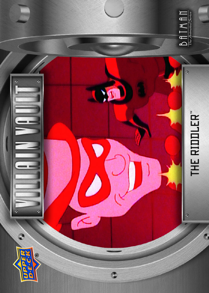 Villain Vault Card featuring The Riddler and Batman in Batman: The Animated Series
