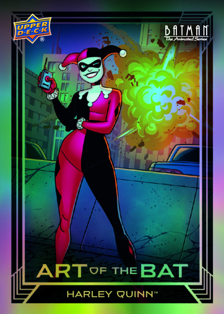 Art of the Bat Card featuring Harley Quinn in Batman: The Animated Series