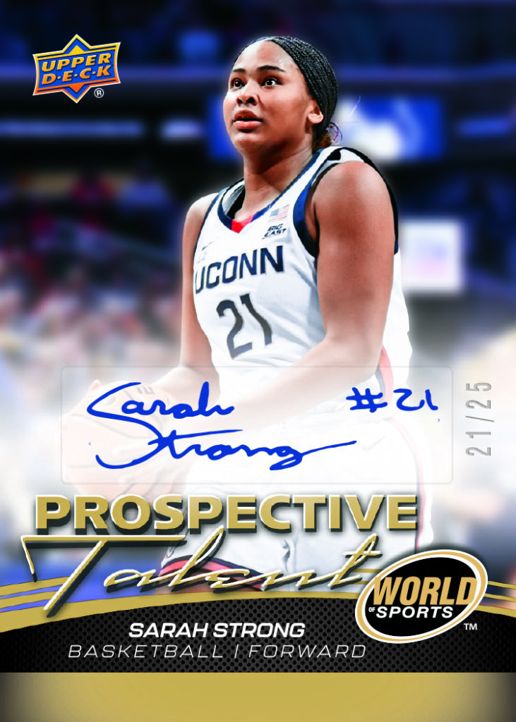 Prospective Talent Autograph Variation Gold Card of Sarah Strong in Upper Deck World of Sports Vol.2