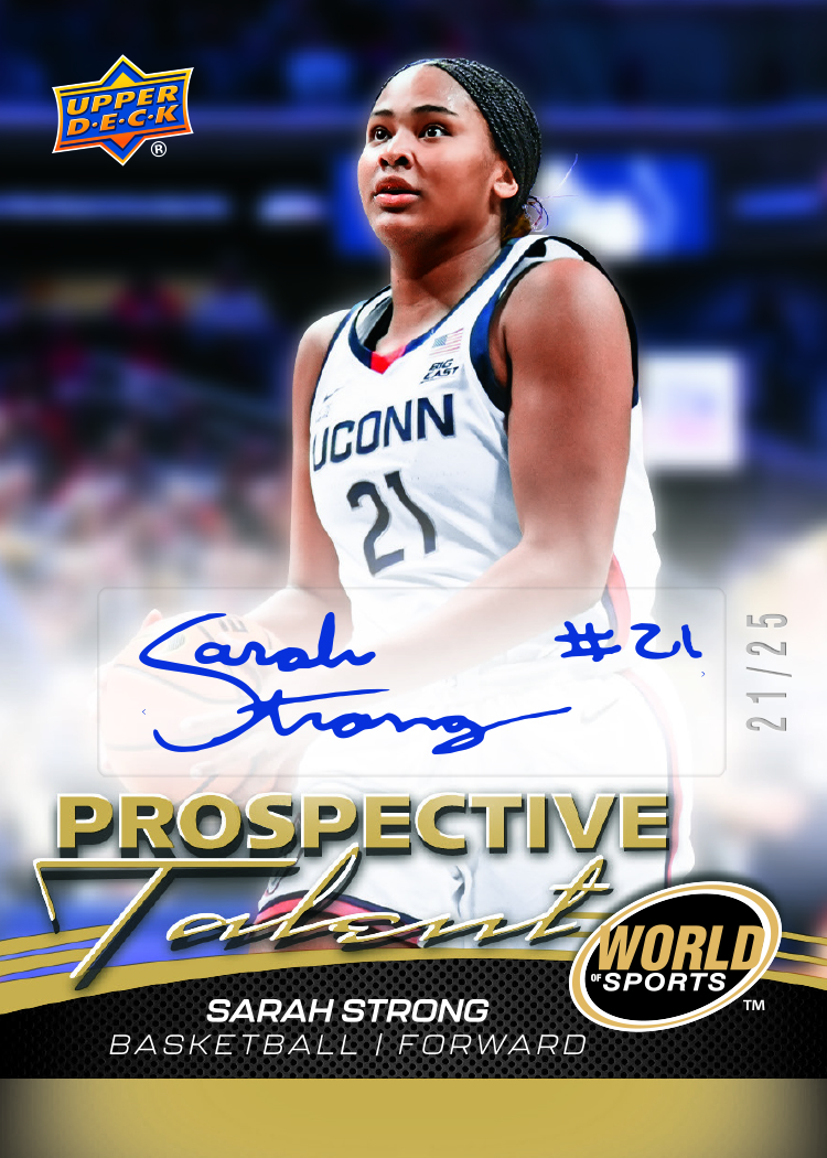Prospective Talent Autograph Variation Gold Card of Sarah Strong in Upper Deck World of Sports Vol.2