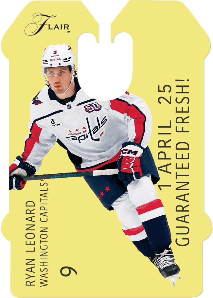 Guaranteed Fresh! Card featuring Ryan Leonard in 2025-26 Flair Hockey