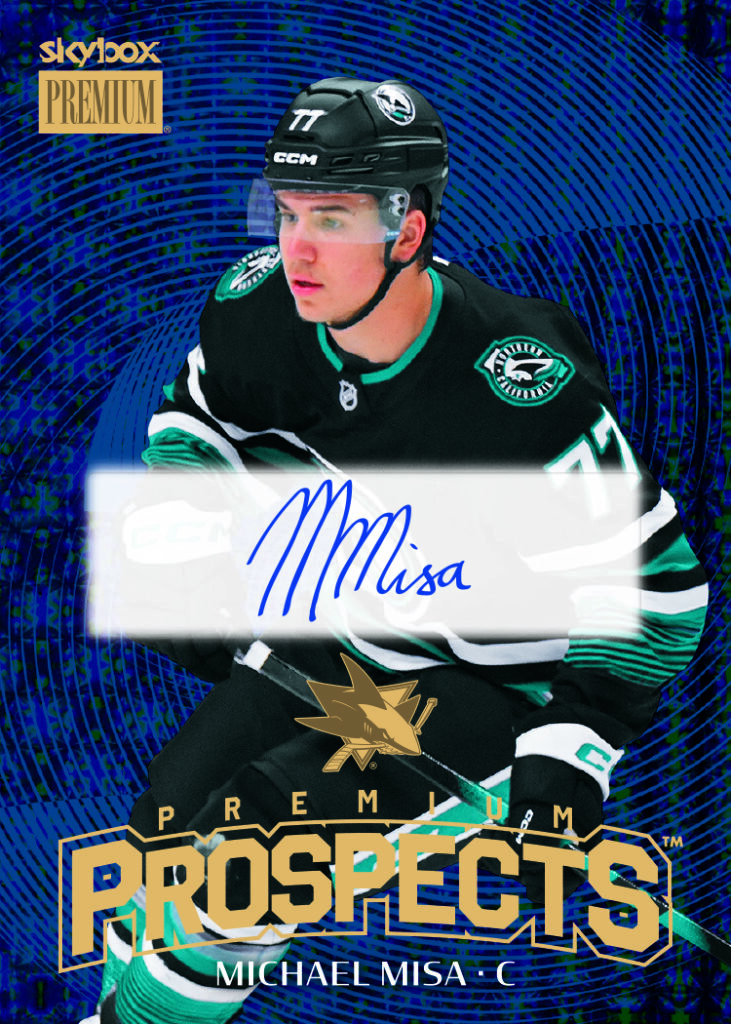 Skybox Premium Prospects Autograph Card featuring Michael Misa in 2025-26 Skybox Metal Universe Hockey