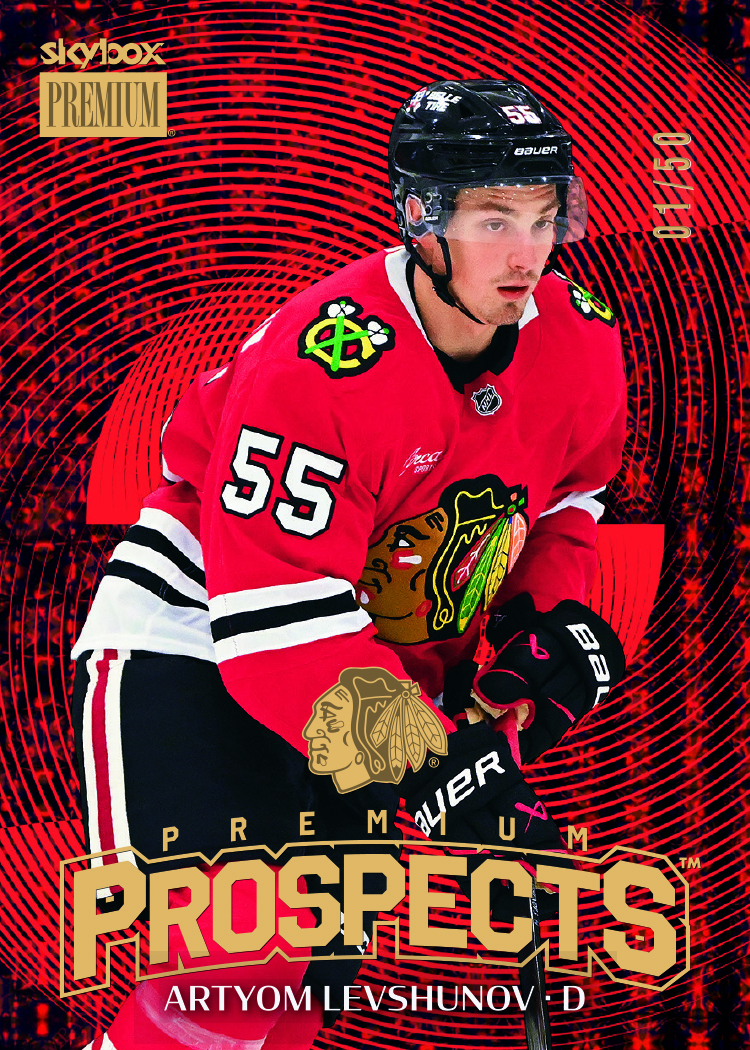 Skybox Premium Prospects Card featuring Artyom Levshunov in 2025-26 Skybox Metal Universe Hockey