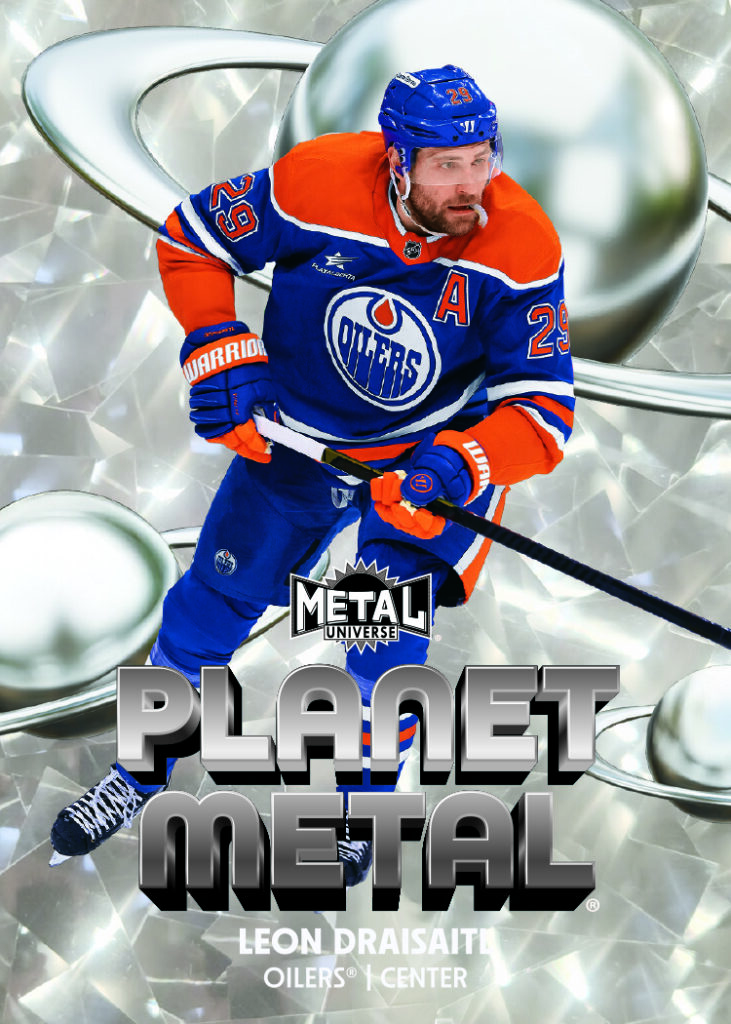 Planet Metal Card featuring Leon Draisaitl in 2025-26 Skybox Metal Universe Hockey