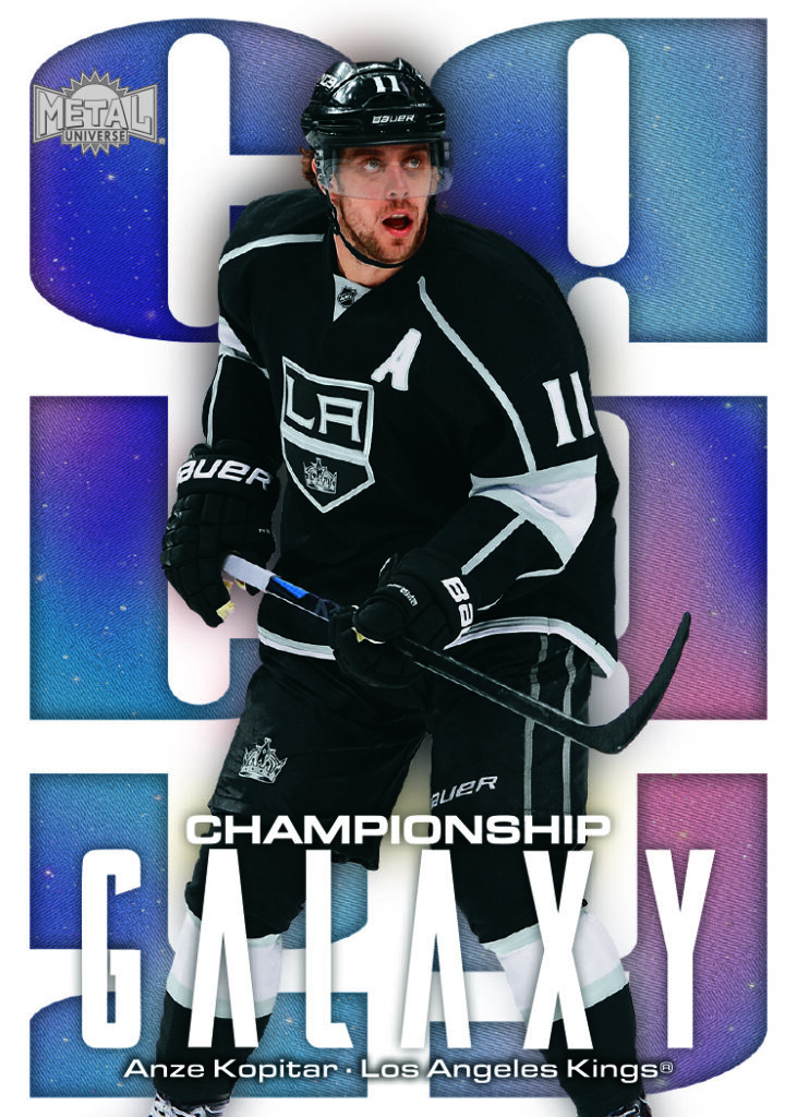 Championship Galaxy Card featuring Anze Kopitar in 2025-26 Skybox Metal Universe Hockey